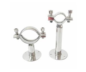 BYCIFRLG 1pc Fit Tube O/D 38mm Pole Length 100mm 304 Stainless Steel Pipe Clamp Clip Support Bracket with Base Plate