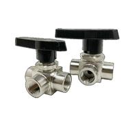 BYCIFRLG 1PC Horizontal G 3/8" BSPP Female Tee L Port Ball Valve 304 Stainless Steel Water Gas Oil