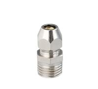 BYCIFRLG 1PC Nickel Plated Brass Compression Tube Pipe Fittings PC Compression Union Connector&Compression Sleeves Ferrules(PC 10mm,M5)