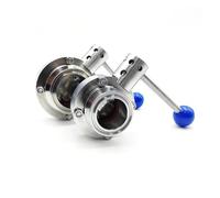 BYCIFRLG 1pc Tri Clamp OD19mm Ferrule 50.5mm 304 Stainless Steel Butterfly Valve Homebrew Beer Dairy