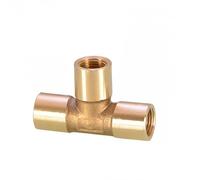 BYCIFRLG 1PCS 3/8" BSP Female Tee 3 Ways Splitter Brass Pipe Fitting Water Gas Oil DN10 Home Garden