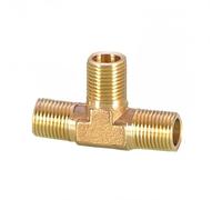BYCIFRLG 1PCS 3/8" BSP Male Tee 3 Ways Splitter Brass Pipe Fitting Water Gas Oil DN10 Home Garden