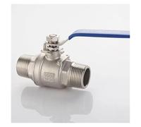 BYCIFRLG 1PCS 304 Stainless Steel Two Piece Ball Valve 1/4 3/8 1/2" 3/4" 1" 2" Male x Male Thread Water Gas Oil Switch Fitting Valve(1l4)