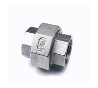 BYCIFRLG 1PCS 304 Stainless Steel Union Joint Coupling 1/4" 3/8" 1/2" 3/4" 1" 1-1/4" 1-1/2" 2" BSP Female Male Thread Cast Pipe Fitting(F-F,2")