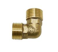 BYCIFRLG 1pcs Brass 1/2" 3/4" Elbow Connection Copper Metal Threaded Water Pipe Connector Knee Elbow 90 Degrees Hose Repair (3I4)