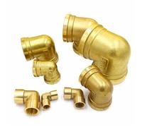 BYCIFRLG 1pcs Equal Female 1/8" 1/4" 3/8" 1/2" 3/4" 1" 1.2" 1.5" 2" BSPP Brass Elbow Round Pipe Fitting Connector Coupler(2")