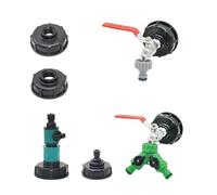 BYCIFRLG 1pcs IBC Tank Tap S60*6 Coarse Thread to 1/2'' 3/4'' 1" Water Connector Replacement Valve Fitting(Red)