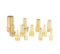 BYCIFRLG (2) Fit Hose I/D 3/12/14/16/19mm Barbed x1/8" 1/2" 3/8" 1/2" BSPP Male Brass Splicer Connector Pipe Fitting(16mm,3/8")
