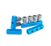 BYCIFRLG 20x20mm WxH with SML Fittings 1/4" BSP Female 2 Rows x 2 3 4 5 6 8 Ways Solid Aluminum Pneumatic Air Manifold Block Splitter(SML-8)