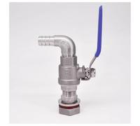 BYCIFRLG 25mm Hose 1-1/2" BSP 304 Stainless Bulkhead Elbow 90 Degree Ball Valve Tap Faucet Switch