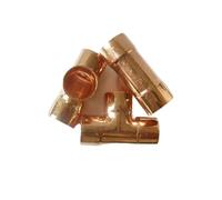 BYCIFRLG 25mm Inner Dia x1mm Thickness Copper Equal Tee Socket Weld End Feed Coupler Plumbing Fitting Water Gas Oil