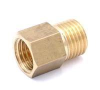 BYCIFRLG 2pc Brass Reducer Hex Head M12x1.5mm Female to 1/4" BSP Male Thread Reducing Bush Adapter Fitting for Pressure Gauge