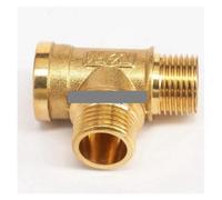 BYCIFRLG 2pcs 1/2" Female x 1/2" Male x 1/2" Male Thread Tee 3 Way Brass Pipe Fitting Connectr for Water Fuel Gas