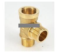 BYCIFRLG 2pcs 3/8" Female x 3/8" Male x 3/8" Male Thread Tee 3 Way Brass Pipe Fitting Connector for Water Fuel Gas