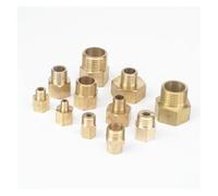 BYCIFRLG 2pcs M14x1.5 Female - M8x1.25 Male Brass Reducer Reducing Hex Pipe Fitting Pressure Gauge