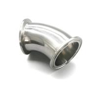 BYCIFRLG 3/4" 1" 2" 4" OD19/25/38/51/108 Ferrule 50.5mm 45° Degree Clamp Elbow Pipe Fitting Stainless Steel SS304 (89mm Ferrule 106)