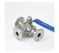 BYCIFRLG 3/4" 19mm 304 Stainless Steel 3 Way L Port Ball Valve 1.5" Tri Clamp Ferrule Type for Homebrew Diary Product