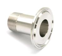 BYCIFRLG 3/4" Male x Ferrule O/D 50.5mm Tri Clamp 1.5" 304 Stainless Steel Pipe Fitting Connector for Homebrew