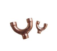 BYCIFRLG 3/8" 1/2" 3/4" 5/8" 16 19 22 25 28.6 32 35 38 42mm ID Y Shaped 3 Way Splitter Copper End Feed Solder Fitting(42mm CD-130mm)