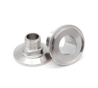 BYCIFRLG 3/8" NPT Male Threaded to 2" Tri Clamp TC34 304 Stainless Steel Pipe Fitting Connector