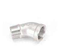 BYCIFRLG 304 Stainless Steel 1/4 3/8 1/2 3/4 1-1/4 2" BSPT F to F F x M 45 Degrees Elbow for Pipes and Valves Water Pipe Fittings(F-M,1")