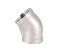 BYCIFRLG 304 Stainless Steel 1/4 3/8 1/2 3/4 1-1/4 2" BSPT F to F F x M 45 Degrees Elbow for Pipes and Valves Water Pipe Fittings(F-F,1/4")