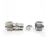 BYCIFRLG 304 Stainless Steel Compression Equal Reducing Union 3 4 6 8 10 12 14 16mm 1/8" 1/4" 3/8" 1/2" OD Pipe Double Ferrules Connector,1 Piece,12mm