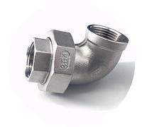 BYCIFRLG 304 Stainless Steel Elbow 1/4" 3/8" 1/2" 3/4" 1" 1-1/4" 1-1/2" 2" BSPT Female Male Live Joint Water Gas Oil Water Pipe Fittings(F-F Live Joint,3/8")