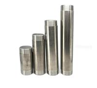 BYCIFRLG 304 Stainless Steel Male Thread Extension Tube Pipe Fitting Water Pipe 1/8" 1/4" 3/8" 1/2" 3/4" Tow Way(ONE-WAY-100,DN25)