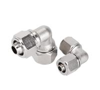 BYCIFRLG 30PCS Pneumatic Fittings All Copper Quick Screw Joint PV-4 6 8 10 12 14 16mm Trachea Right Angle Quick Connector(PV4 (4mm))