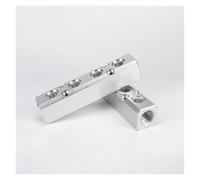 BYCIFRLG 30x30mm 40x40mm WxH 1/2" Inlet to 1/4" Outgassing Female 2 3 4-7 8 10 Ways Solid Aluminum Pneumatic Air Manifold Block Splitter(10,40x40mm)