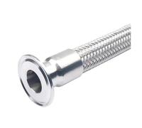 BYCIFRLG 32mm(1" DN25) Ferrule50.5mm Tri Clamp Braided Flexible Hose for Homebrew,Length 1500mm, Tube SS304