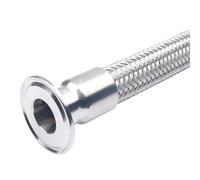 BYCIFRLG 38mm(1 1/4" DN32) Ferrule50.5mm Tri Clamp Braided Flexible Hose for Homebrew,Length 500mm, Tube SS304