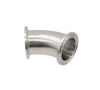 BYCIFRLG 3A-Standard 19-108mm 1.5" 2" 2.5" 3" 3.5" 4" Tri Clamp 45 Deg Elbow 304 316L Stainless Pipe Fitting Connector (63mm OD Pipe K77.5,SS316L)