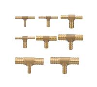 BYCIFRLG 4 5 6 8 10 12 14 16 19mm Equal Reudcing Hose Tee 3 Ways Brass Pipe Fitting Connector Splitter(4-6-4MM_5 PCS)