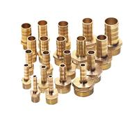 BYCIFRLG 4mm-12mm Brass Pipe Fitting Hose Tail 1/8" 1/4" 1/2" Male Connector Joint Copper Pipe Coupler Gas Joint(12mm Bard,1/4")