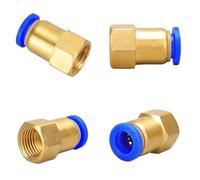 BYCIFRLG 50 PCS Pneumatic Air Connector 4 6 8 10 12mm Hose Tube 1/8" 3/8" 1/2" 1/4" Female Thread Brass Quick Pipe Joint Fitting(PCF12-01)