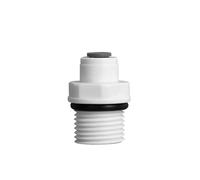 BYCIFRLG 50Pcs/Lot 1/4-1/2 Male Thread Straight RO Water Fitting with Seal Ring Coupling Pom Hose PE Pipe Connector Water Filter Parts