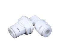 BYCIFRLG 50Pcs/Lot 1/4" Bulkhead Elbow RO Water Fitting 6.35mm Clapboard L Type Hose PE Pipe Connector Water Filter Parts