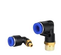 BYCIFRLG 50pcs PL Elbow Pneumatic Quick Connector Fitting PL4 6 8 10 12mm-m5 1/4 3/8 1/2 1/8 Male Thread Hose OD(PL8-02)