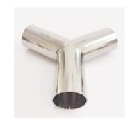 BYCIFRLG 51mm 2" Pipe OD Butt Welding Y Shaped 3 Way SUS 304 Stainless Steel Fitting Spliter Homebrew Beer Wine