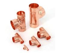 BYCIFRLG 6.35-54mm Copper T-Shaped Inner Diameter Copper Medium Large Three-Way Pipe Fittings Coupling Water Pipe Joint(42mmx67mmx42mm)