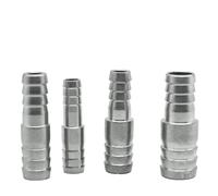 BYCIFRLG 6 8 10-19 20-60 mm Hose Barbed Reducing Straight Connector Pipe Fitting 304 Stainless Steel Water Air(32mm-32mm)