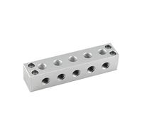 BYCIFRLG Aluminium Alloy 2-12 Single Way 35x35mm 1/4" Elbow Hole Independent Confluencer Board Mainfold Block Pneumatic Air Fitting(5 Ways 35x35mm G1l4)