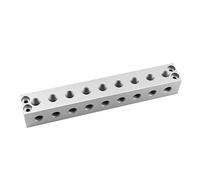 BYCIFRLG Aluminium Alloy 2-12 Single Way 35x35mm 1/4" Elbow Hole Independent Confluencer Board Mainfold Block Pneumatic Air Fitting(9 Ways 35x35mm G1l4)