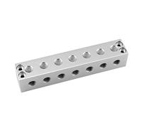 BYCIFRLG Aluminium Alloy 2-12 Single Way 35x35mm 1/4" Elbow Hole Independent Confluencer Board Mainfold Block Pneumatic Air Fitting(7 Ways 35x35mm G1l4)