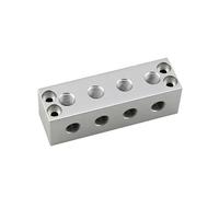 BYCIFRLG Aluminium Alloy 2-12 Single Way 35x35mm 1/4" Elbow Hole Independent Confluencer Board Mainfold Block Pneumatic Air Fitting(4 Ways 35x35mm G1l4)