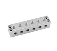 BYCIFRLG Aluminium Alloy 2-12 Single Way 35x35mm 1/4" Elbow Hole Independent Confluencer Board Mainfold Block Pneumatic Air Fitting(6 Ways 35x35mm G1l4)