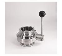 BYCIFRLG Ball Valve 63mm Pipe Outer Diameter X 2.5" Three-clamp Butterfly Flow Control Valve SUS 304 Stainless Steel