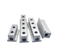 BYCIFRLG Collecteur pneumatique en Aluminium Massif en Forme de T, Filetage Femelle BSP 1/2", 4 Voies, 6 Ports